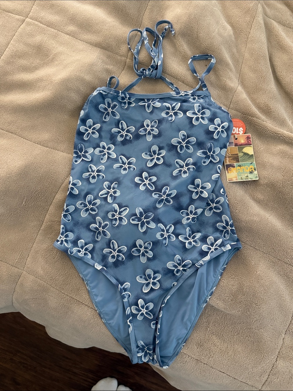 Ghanda Blue Floral One-Piece Swimsuit